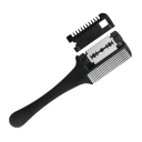 Professionele haar knipkam met zwarte handgreep 19×4,5 cm Kapperskam met verwisselbare mesjes voor het uitdunnen en stylen van haar 6