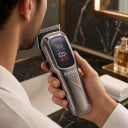 Professionele haartrimmer voor mannen LED-display Draadloos 2000 mAh Duur 180 minuten Stalen mes 6 kammen 1,5–13 mm Grijs 7