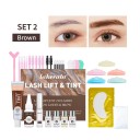 Professionele set voor lamineren en kleuren van wimpers en wenkbrauwen 2-in-1 Permanente krul en voeding 5 ml + 7 ml + 20 ml Complete 5