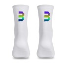 Professionelle hvide kompressionssportssokker unisex EU 39-46 reflekterende åndbare cykling udendørs nylon knæhøje 5