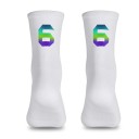 Professionelle hvide kompressionssportssokker unisex EU 39-46 reflekterende åndbare cykling udendørs nylon knæhøje 8