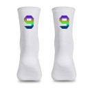 Professionelle hvide kompressionssportssokker unisex EU 39-46 reflekterende åndbare cykling udendørs nylon knæhøje 11