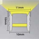 Profil LED din silicon 1 m Fără margine 10 x 10 mm Flexibil cu difuzor Pentru încastrare în canelură Alb Pentru bandă LED Fără bandă LED 2