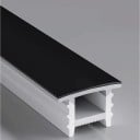 Profil LED en silicone avec bord noir 15 mm 10 x 10 mm Longueur 1 m Flexible Avec diffuseur Encastré dans une rainure Pour bande LED Sans bande 1