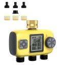 Programovatelný časovač zavlažování zahrady se 3 zónami, LCD displej, mosazný vstup, IP55, na kohoutek 3/4 palce, žluto-černý 3