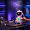 Proiector de stele Astronaut cu stea difuzor Bluetooth Lumină de noapte colorată Proiecție de nebuloase 17,5 cm Telecomandă Alb În cameră 4