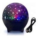 Projecteur étoilé Ciel étoiles et lune Boule 9 cm RGB LED Réaction au son ABS Noir Veilleuse USB pour chambre d'enfant et chambre à coucher 1