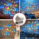 Projecteur LED nocturne avec motif océan Rotation 360° 3 W Alimentation USB Luminosité réglable Hauteur 10 cm ABS Blanc Pour la chambre d'enfant 5