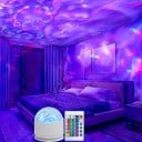 Projecteur LED vagues avec télécommande et 16 couleurs, 7,8 x 8,7 cm, alimentation USB, lumière nocturne et décoration pour chambre à coucher 2