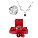 Projection Halsband Set Titanium Chain Projection I Love You in 100 Languages Rose Formed Box Romantisk present 3