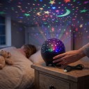 Projektor gwiaździstego nieba Gwiazdy i miesiąc Kula 9 cm RGB LED Reakcja na dźwięk ABS Czarny Lampka nocna USB do pokoju dziecięcego i sypialni 4