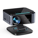 Projektor s laserovým TOF ostřením Full HD 1920 x 1080 px 45 000 lumenů Android 12 Wi-Fi 6 Otočný stojan 360° Černý Pro domácí kino 1