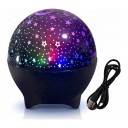 Projetor de estrelas e lua 9 cm RGB LED Reacção ao som ABS Preto Luz nocturna USB para quarto de crianças e quarto 1