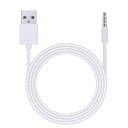 Propojovací kabel USB-A na čtyřpólový 3,5 mm jack Konektory samec na obou koncích Rovné koncovky Kulatý bílý kabel Délka 1 m 1