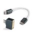 Propojovací kabel USB-C M/M 8 cm s adaptérem USB-C na Lightning 1