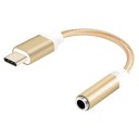 Προσαρμογέας USB-C σε βύσμα 3,5 mm για σύνδεση ενσύρματων ακουστικών σε τηλέφωνο και tablet Καλώδιο με νάιλον πλέξη Θήκες αλουμινίου για τους 4