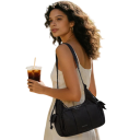 Prošívaná nylonová taška přes rameno Velkokapacitní crossbody kabelka s kapsami na zip Rozměry 21 x 16 x 7 cm Školní taška do školy i práce 10