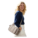 Prošívaná nylonová taška přes rameno Velkokapacitní crossbody kabelka s kapsami na zip Rozměry 21 x 16 x 7 cm Školní taška do školy i práce 11