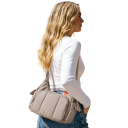 Prošívaná nylonová taška přes rameno Velkokapacitní crossbody kabelka s kapsami na zip Rozměry 21 x 16 x 7 cm Školní taška do školy i práce 12