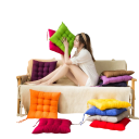 Prošívaný sedací polštář na židli 40 × 35 cm měkký podsedák s upevňovacími šňůrkami pro pohodlné sezení v interiéru 8