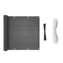 Προστατευτική κουρτίνα μπαλκονιού για ιδιωτικότητα στο κάγκελο 0,9 x 5 μ Γκρι ύφασμα από πολυαιθυλένιο με θηλιές για στερέωση Συμπεριλαμβάνεται σκοινί 3