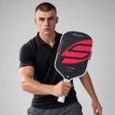 Προστατευτική ρακέτα pickleball μακρόστενη Πάχος 16 mm Υψηλή έλεγχος περιστροφής Σκούρα με κόκκινο σχέδιο και λευκό περίγραμμα Για προπόνηση 4