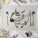 Prostirage avec motif de chien dessiné 3