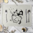 Prostirage avec motif de chien dessiné 7