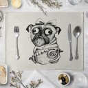 Prostirage avec motif de chien dessiné 8