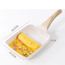 Prostokątna patelnia do omletów 14,5 x 18,5 cm z powłoką zapobiegającą przywieraniu i drewnianym uchwytem 2