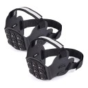 Prot deslizantes para calçado com pontas de aço Acessório para calcanhar 26 x 9,6 cm com faixa reflexiva Pretos 1 par para gelo e neve 1