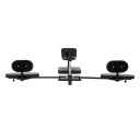 Protahovací stroj na nohy s ručním kolem 0–210°, nosnost 100 kg, délka 166 cm, kovová konstrukce, čalouněný, černý, cvičení flexibility 4