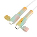 Protección de silicona para cable contra roturas Funda protectora para cable Tipo C a Lightning Prolongación de la vida útil para dispositivos 3