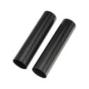 Protecții universale din carbon pentru furca din față a motocicletei de 225 mm, negre lucioase cu model din carbon, 1 pereche de carcase de protecție 1