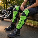 Protections de genoux et de tibias pour moto avec partie de genou surélevée et coque divisée avec ouvertures taille universelle 12