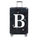 Protective Stretch Cover for Travel Suitcase with Letter Design 48–53 cm Elastic Fabric Black Luggage Cover for Suitcase Protection 1