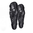 Protectores de rodillas y espinillas de motocicleta con cubierta rígida y articulación en la rodilla y orificios en color negro tamaño universal 1