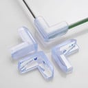 Protetores de canto transparentes em forma de L em PVC macio, conjunto de 4 peças para segurança das crianças e proteção de cantos afiados de mesas 2