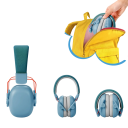 Protetores de ouvido para crianças YHKEMA 9×20 cm Proteção contra ruído Tamanho ajustável Almofadas confortáveis SNR 27dB Design leve e dobrável 2
