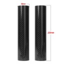 Protetores universais de carbono para garfo dianteiro de motocicleta 225 mm pretos brilhantes com padrão de carbono 1 par de capas protetoras 2
