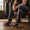 Proteze din piele pentru tibie și glezna mărimea S Lungime 32 cm Pentru înălțimea 115–140 cm Protecție pentru gleznă Pentru copii MMA și Muay 11