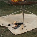 Protipožární deka Nehořlavá a ohnivzdorná izolační rohož 80 x 60 cm Skelná vlákna Béžová Na grilování a kempování i piknik 2