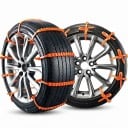 Protiskluzové sněhové řetězy 20 ks Nylonové stahovací pásky na pneumatiky Univerzální pro osobní auto a SUV Oranžové Na sníh a led 1