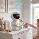 Proyector Estelar Astronauta con Estrella Altavoz Bluetooth Luz Nocturna Colorida Proyección de Nebulosa 17,5 cm Control Remoto Blanco Para Habitación 5