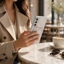 Průhledné pouzdro na Samsung Galaxy S24+ S kapsou na karty Silikonový kryt se zesílenými rohy Ochranný obal na mobil 3