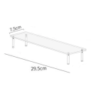Průhledný akrylový stojan na displej 29,5 x 7,5 cm Jednoúrovňový vystavovací držák na šperky, hodinky a figurky z plexiskla 2 Průhledný akrylový stojan na displej 29,5 x 7,5 cm Jednoúrovňový vystavovací držák na šperky, hodinky a figurky z plexiskla 2
