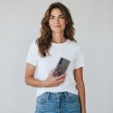 Průhledný kryt na Samsung Galaxy S24 S motivem květin Silikonové pouzdro Transparentní obal Ochrana fotoaparátu Zadní kryt na mobil 14