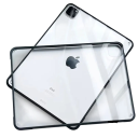 Průhledný kryt na tablet iPad 9,7 palce 5. i 6. generace silikonový rámeček se zesílenými rohy černá barva ochrana displeje i hran 3
