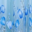 Průsvitná okenní záclona s motivem tulipánů 100 × 200 cm polyesterová dekorativní záclona pro okno a interiér 7
