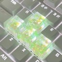 Průsvitné dekoratívne krytky kláves 4 ks křížová hřídel transparentné keycaps pre mechanickú klávesnicu s RGB efektom 4